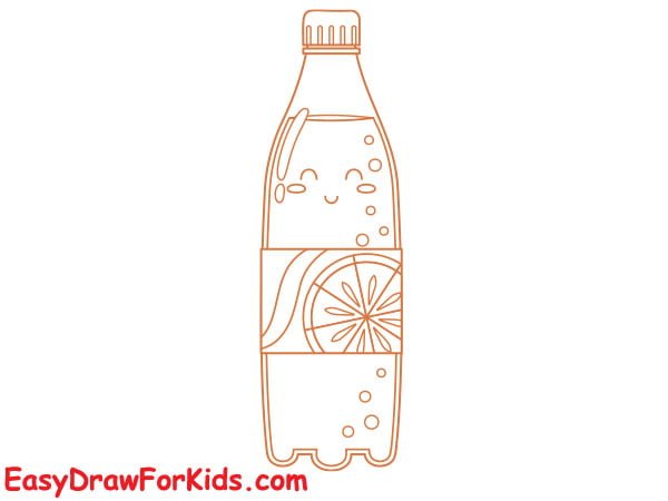 orange juice bottle drawing step 7