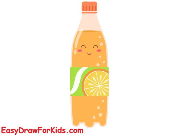 orange juice bottle drawing step 8