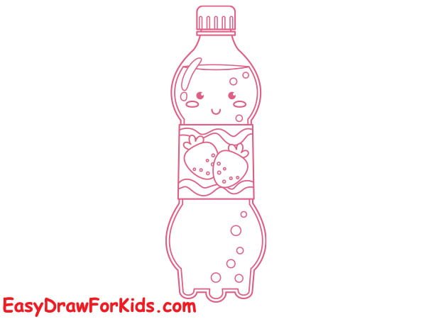 strawberry juice bottle drawing step 6