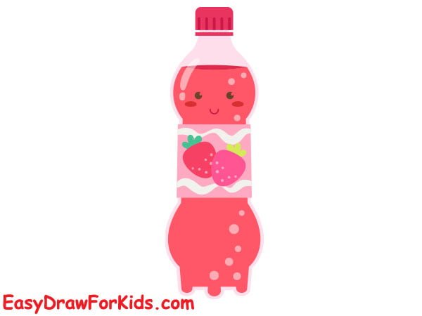 strawberry juice bottle drawing step 7