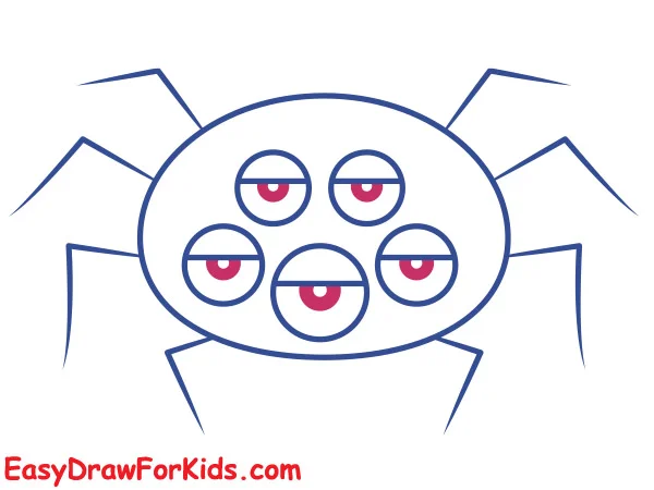 how to draw a spider monster step 4