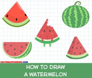 how to draw a watermelon