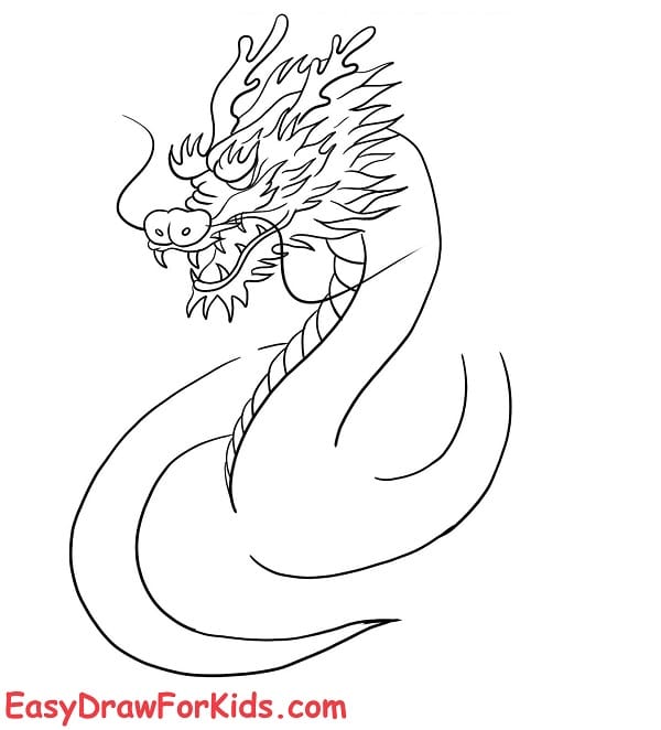 How to draw Chinese Dragon step 4