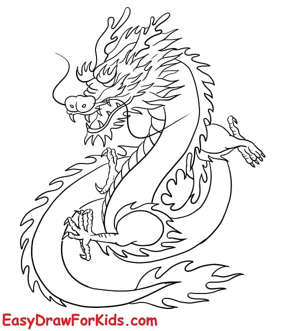 How to draw Chinese Dragon step 6
