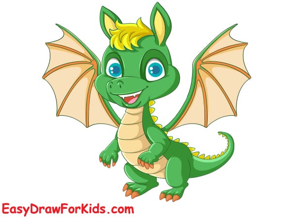 How to draw dragon step 10