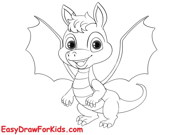 How to draw dragon step 8