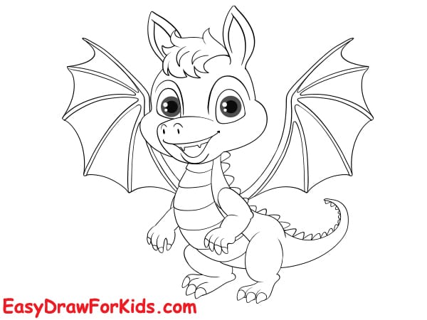 How to draw dragon step 9