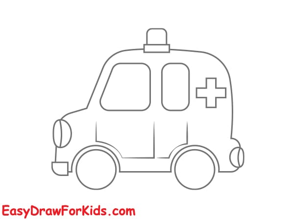ambulance drawing for kids step 4