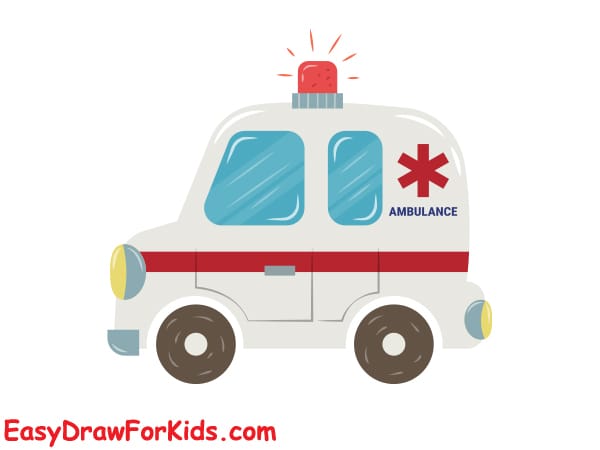 ambulance drawing for kids step 6