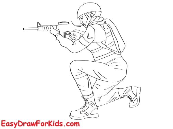army soldier drawing step 5