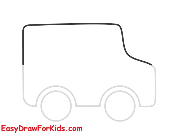 cartoon ambulance drawing step 2