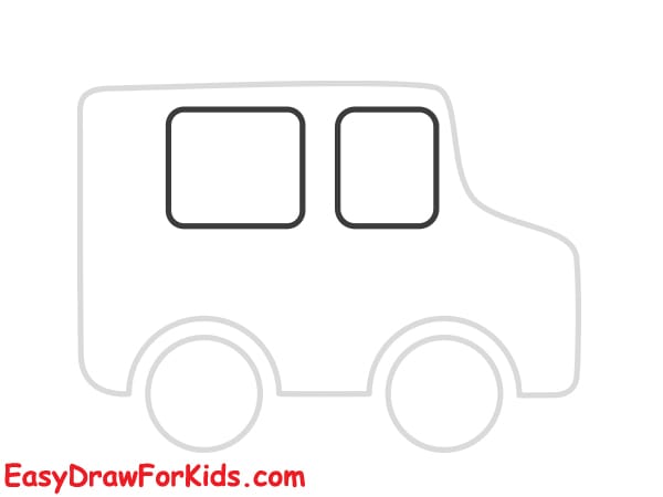 cartoon ambulance drawing step 3
