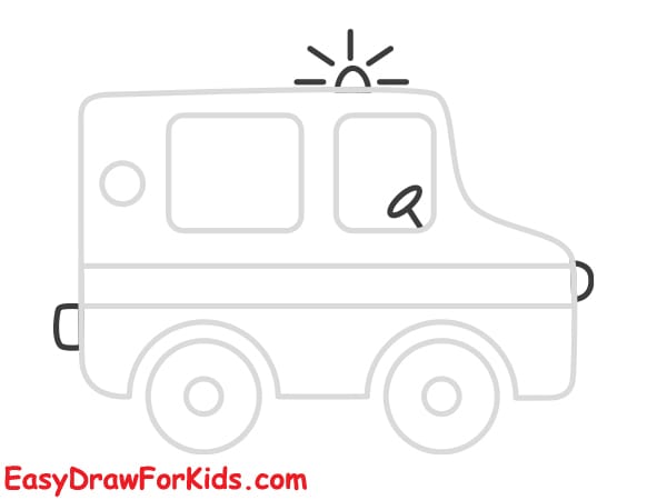cartoon ambulance drawing step 5