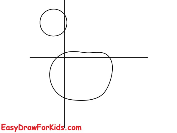 cartoon turkey drawing step 1