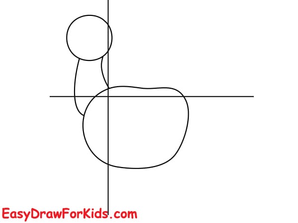 cartoon turkey drawing step 2