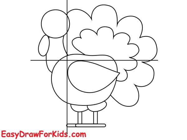 cartoon turkey drawing step 5