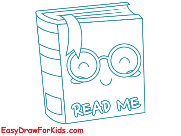 cute book drawing step 4