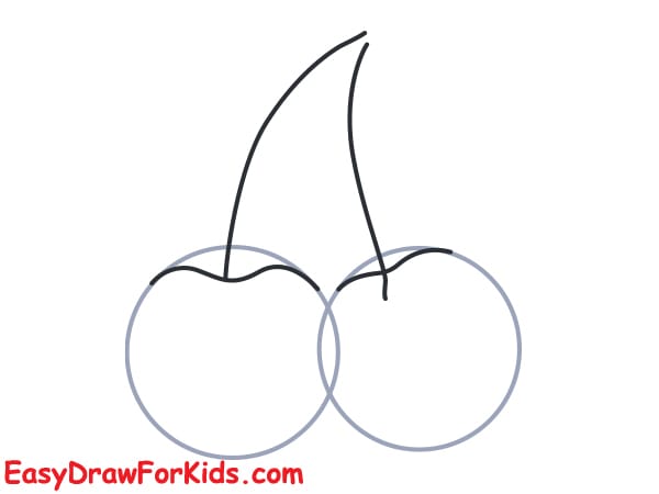 cute cherry drawing step 1
