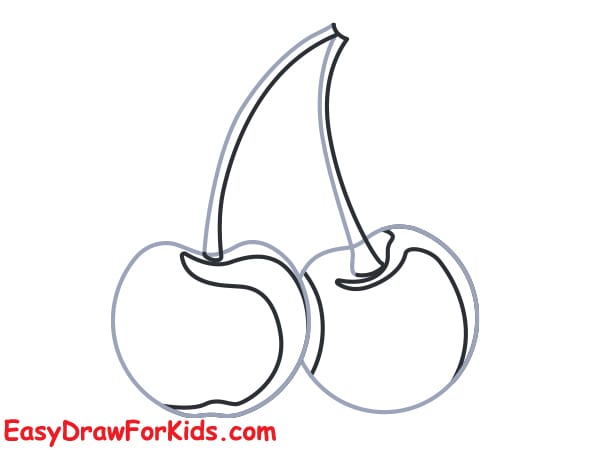 cute cherry drawing step 2