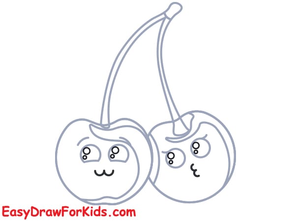 cute cherry drawing step 3