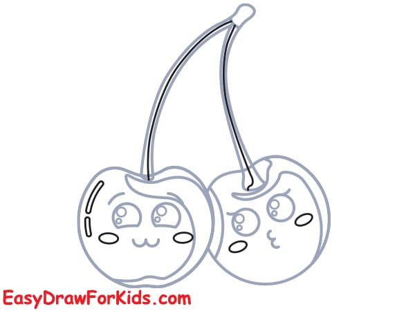 cute cherry drawing step 4