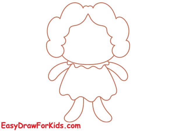 cute doll drawing step 4
