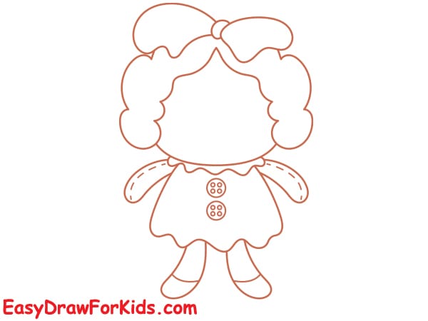 cute doll drawing step 5