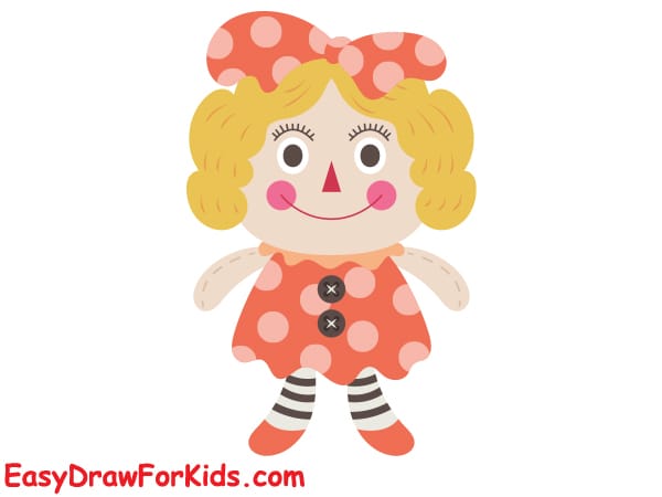cute doll drawing step 7