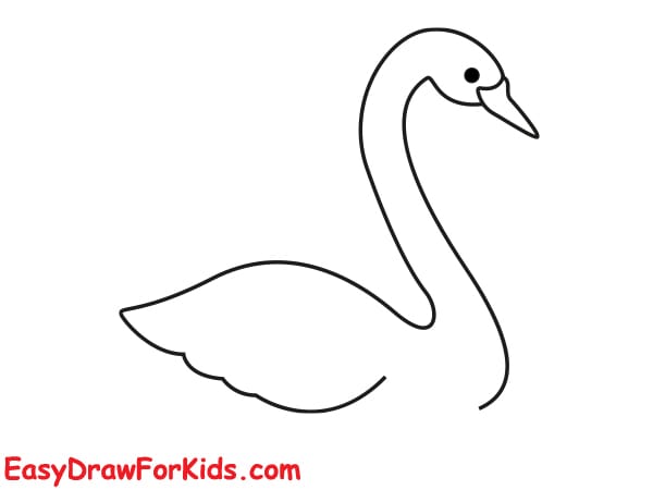 cute swan drawing step 4