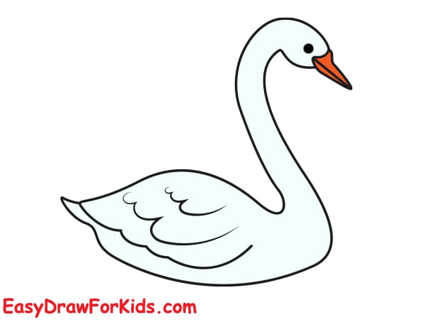cute swan drawing step 6