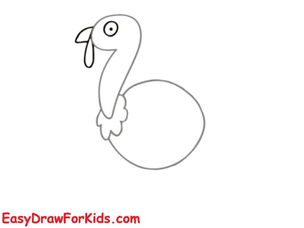 cute turkey drawing step 3