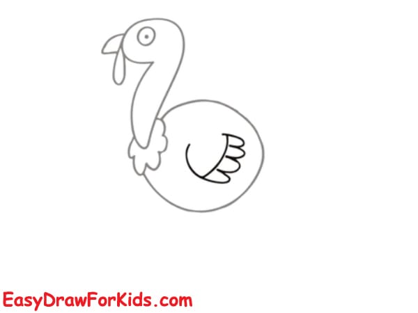 cute turkey drawing step 4