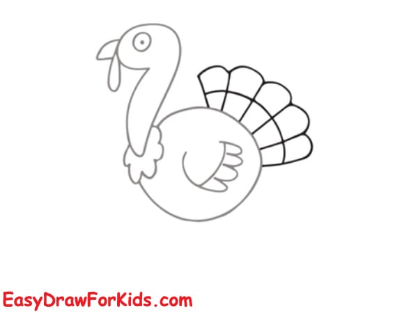 cute turkey drawing step 5