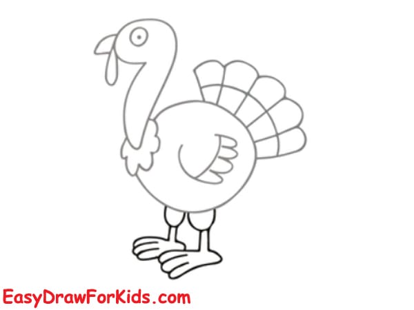 cute turkey drawing step 6