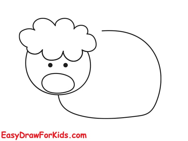 cute yak drawing step 2