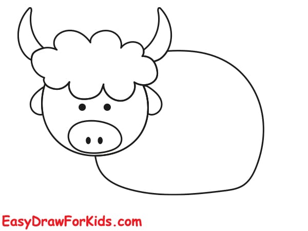cute yak drawing step 3