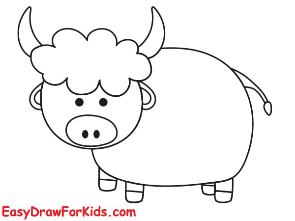 cute yak drawing step 5