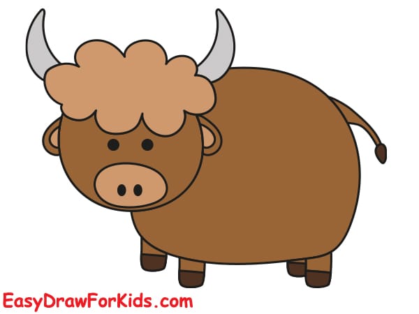 cute yak drawing step 6