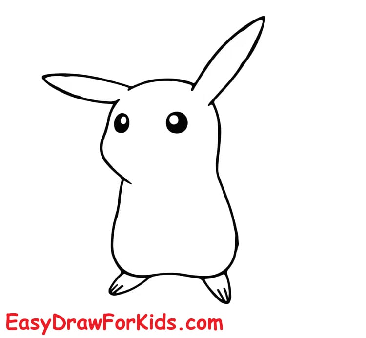 how to draw a cute pikachu step 4