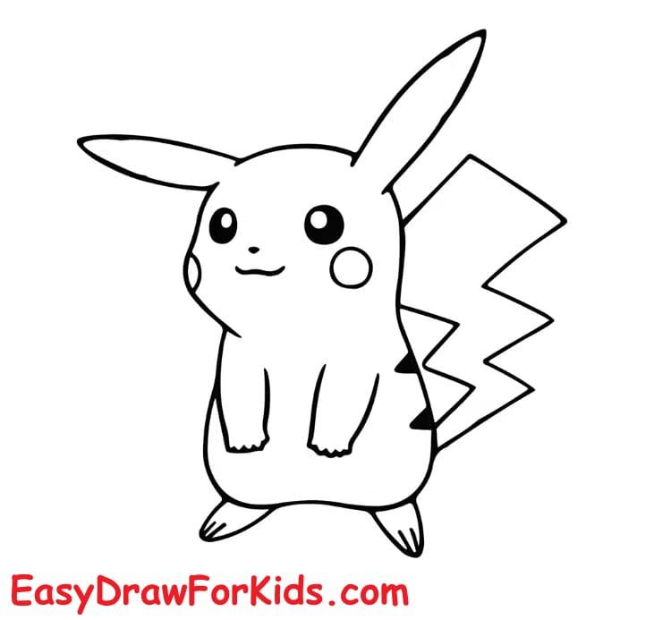 how to draw a cute pikachu step 7