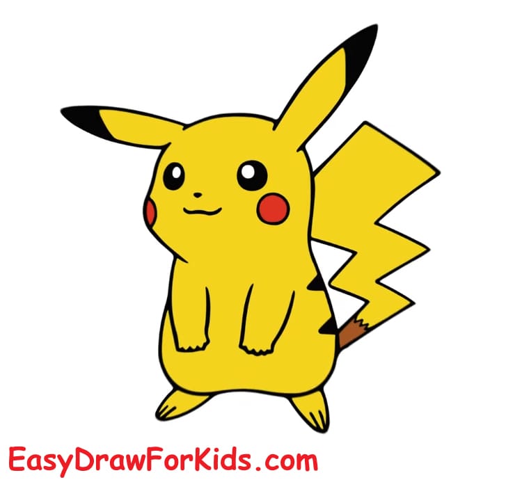 how to draw a cute pikachu step 8