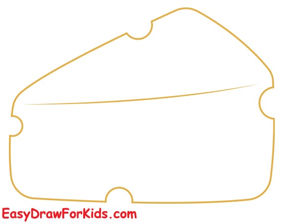 how to draw a piece of cheese step 2