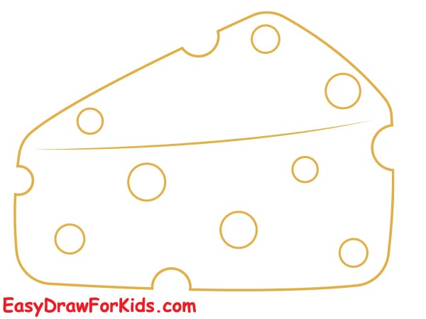 how to draw a piece of cheese step 3
