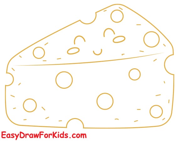 how to draw a piece of cheese step 4