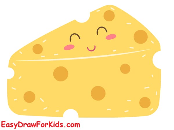 how to draw a piece of cheese step 5