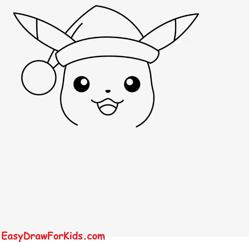how to draw pikachu christmas step 4