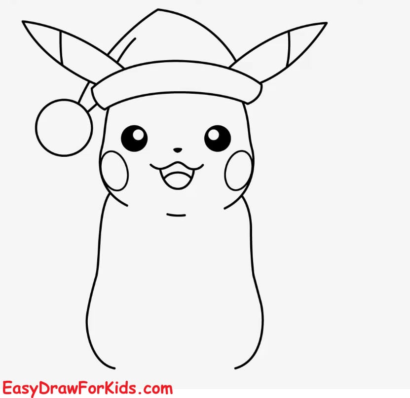 how to draw pikachu christmas step 5
