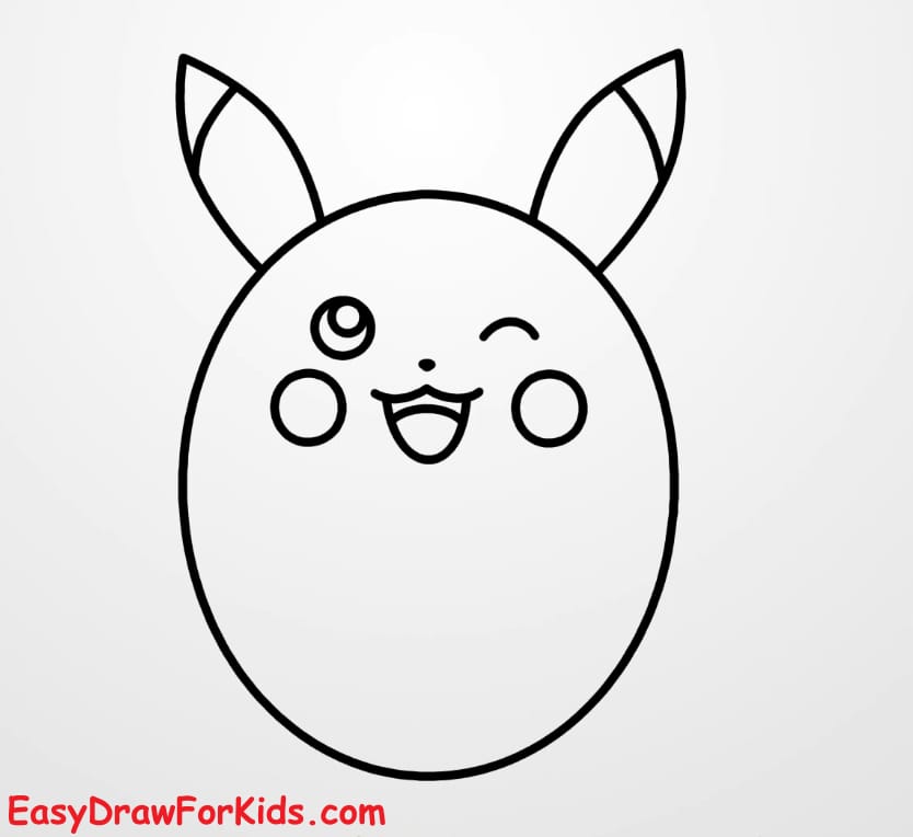 how to draw pikachu easy step 3