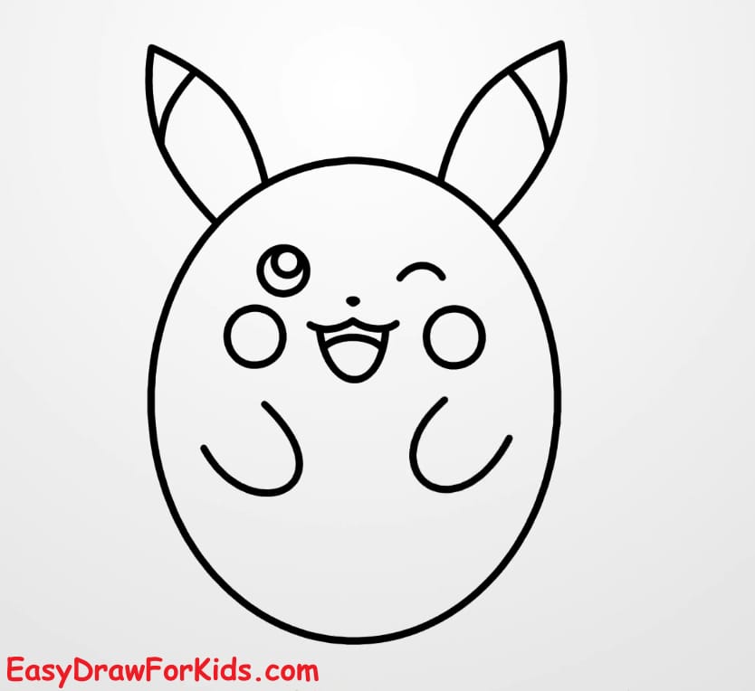how to draw pikachu easy step 4