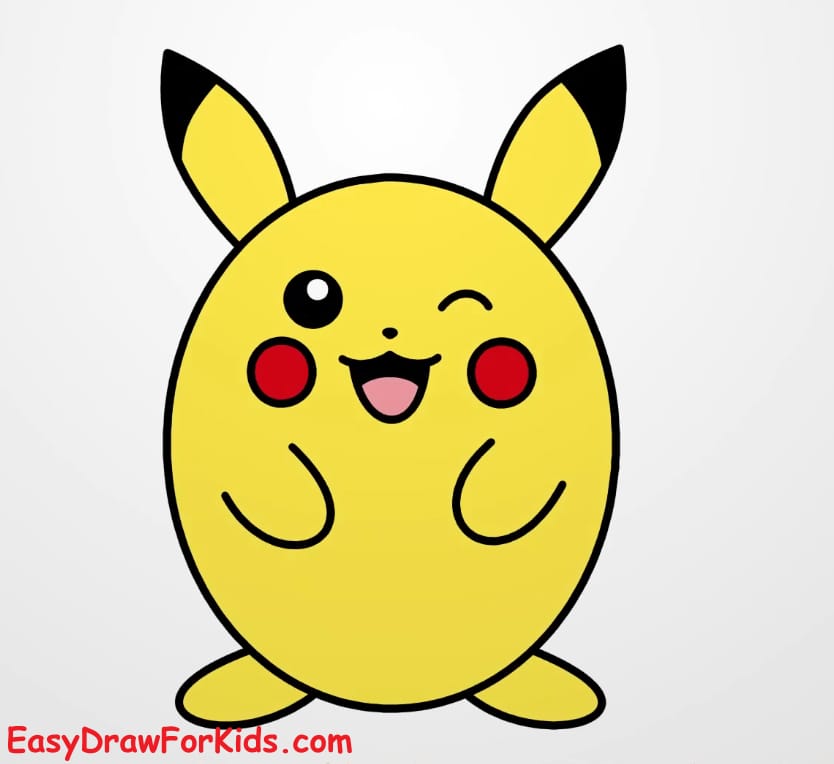 how to draw pikachu easy step 6